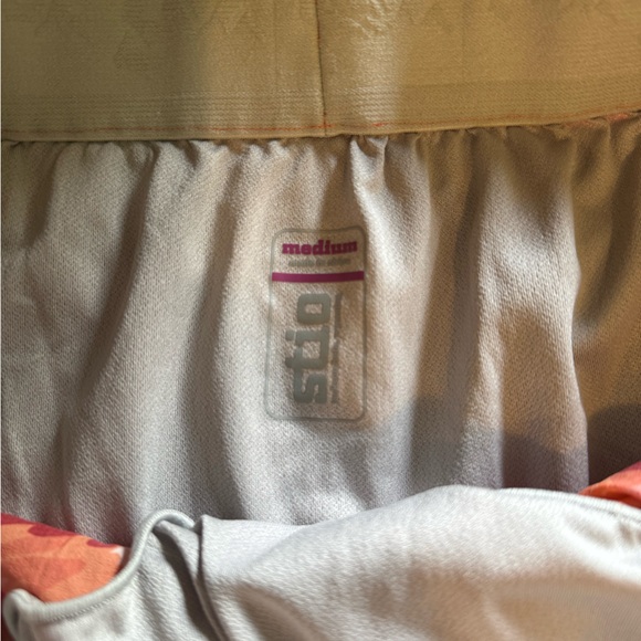 STIO Vibrant Orange Patterned Women's quick dry Shorts - Picture 3 of 5